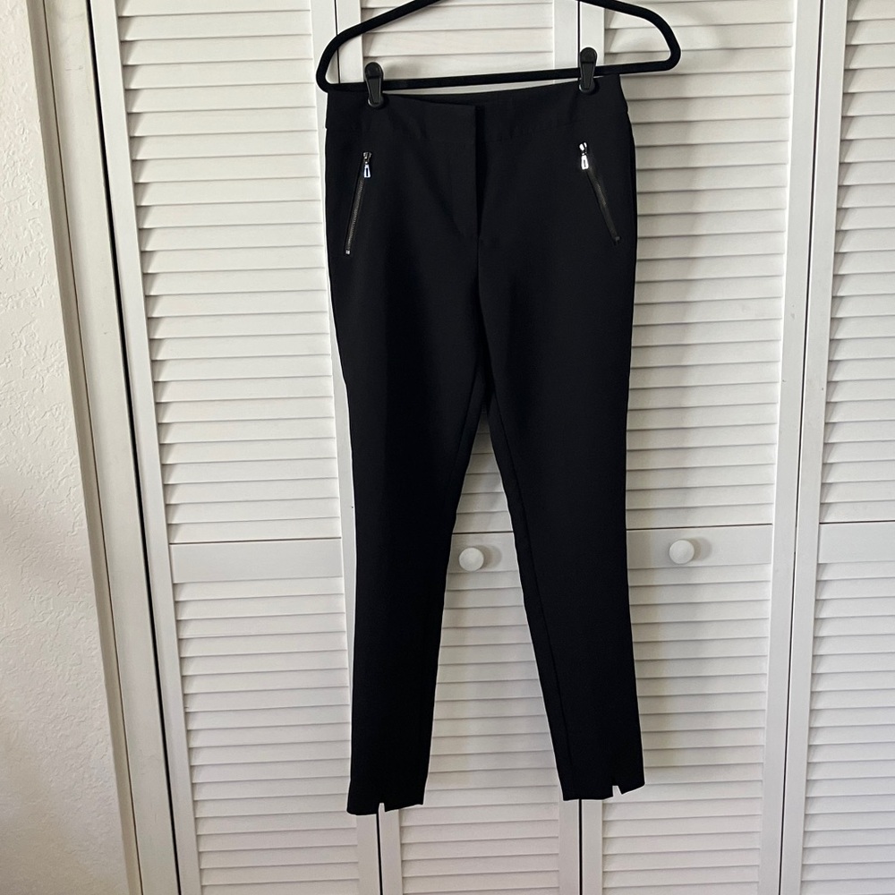 Marc New York Black Pencil Dress Pants Size 4, zipper pockets front hem slit